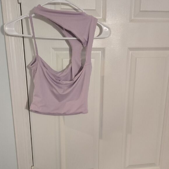 Princess Polly Purple Asymmetrical Crop Tank Top - Picture 4 of 4